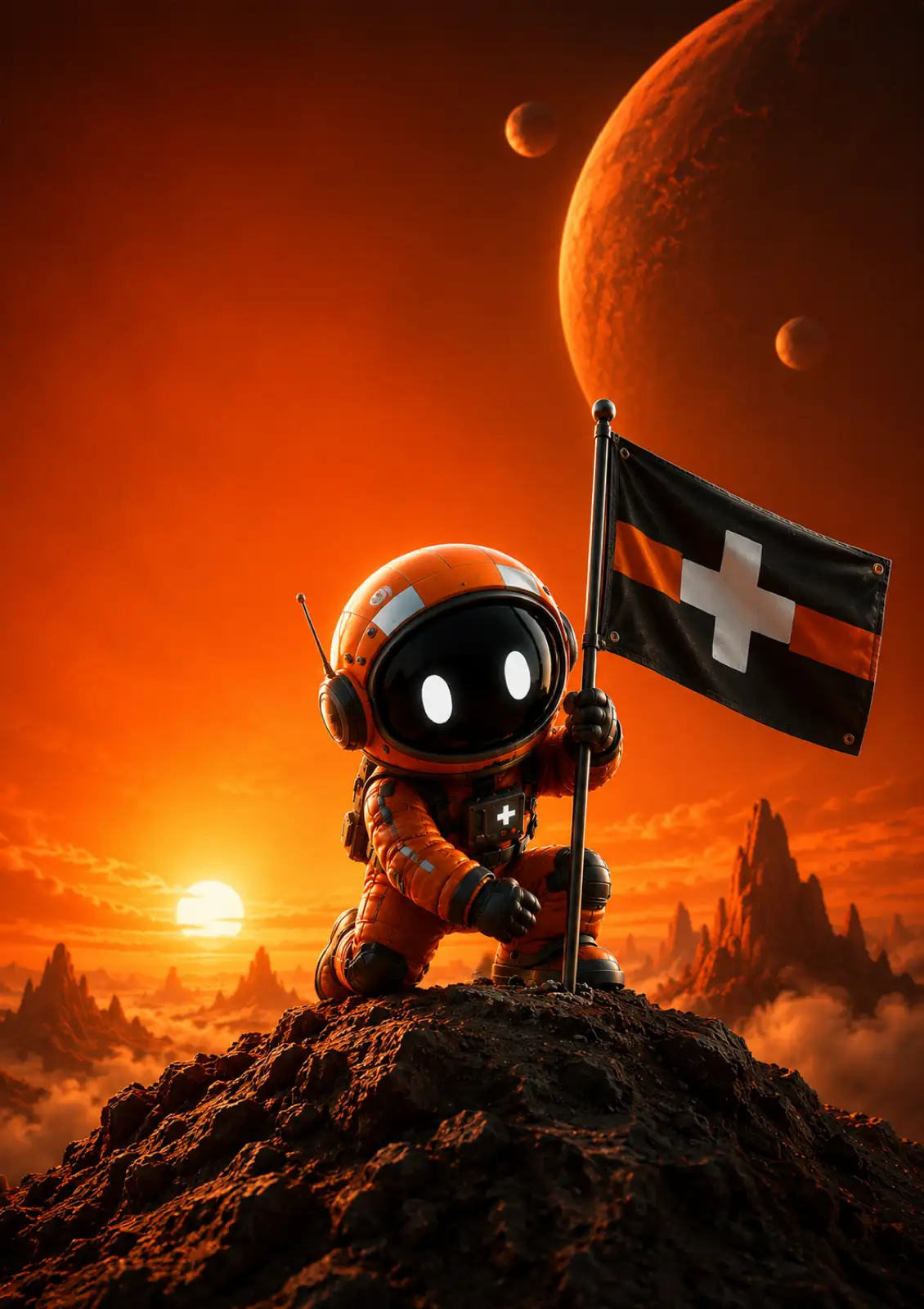 Plus con una bandera